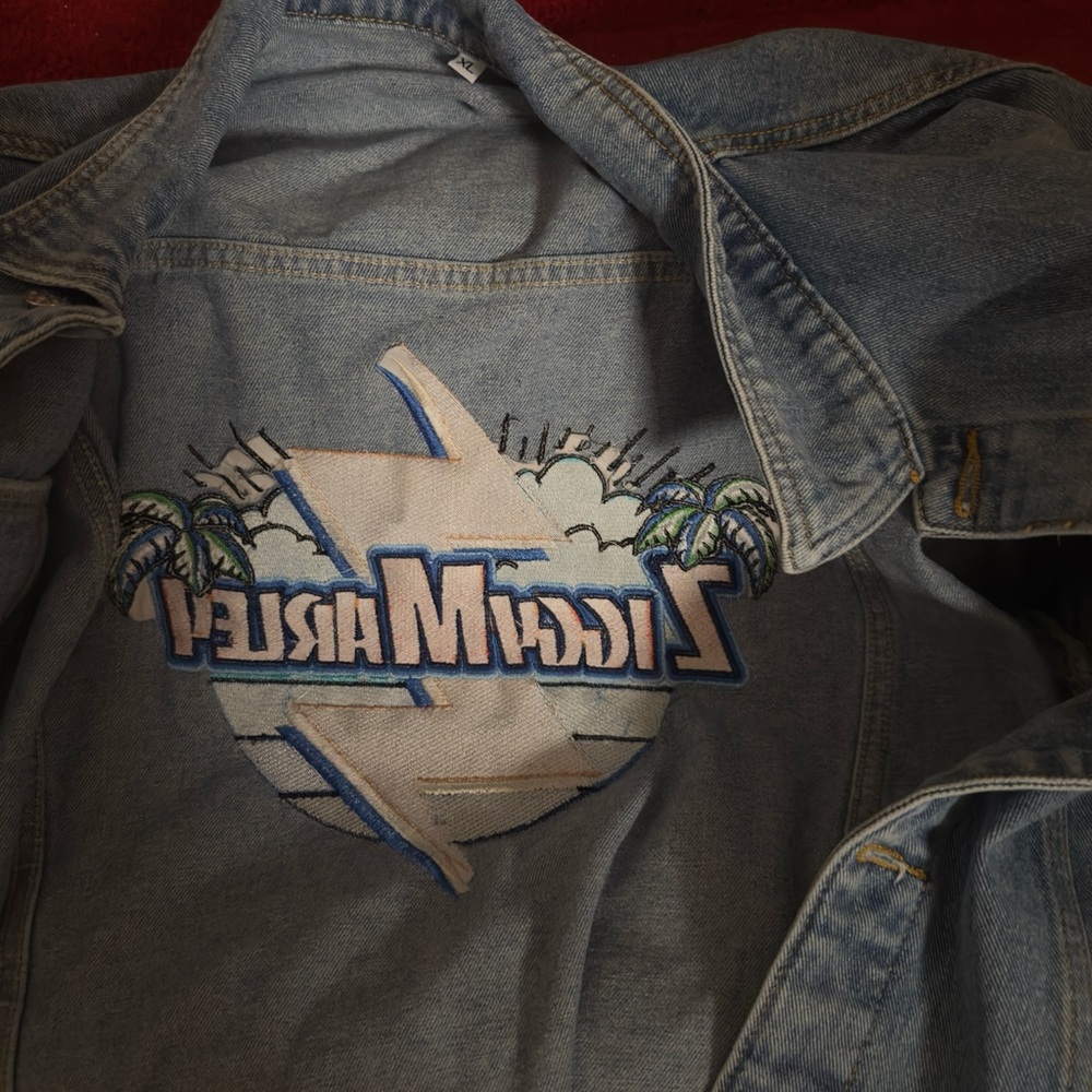 Denim Jacket With Embroidered Patch - image 2